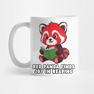 Adorable Red Panda Reading a Book Mug